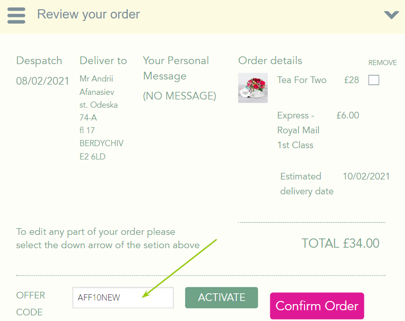 Teacup flowers voucher code